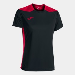 Camiseta manga corta de Mujer JOMA CHAMPIONSHIP VI Negro-Rojo