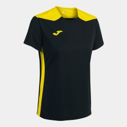 Camiseta manga corta de Mujer JOMA CHAMPIONSHIP VI Negro-Amarillo