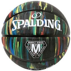 Balón de Baloncesto Spalding MARBLE Series Black-Rainbow Sz7